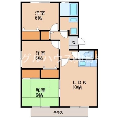 ロイヤルステージタウン鳥栖A棟の物件間取画像